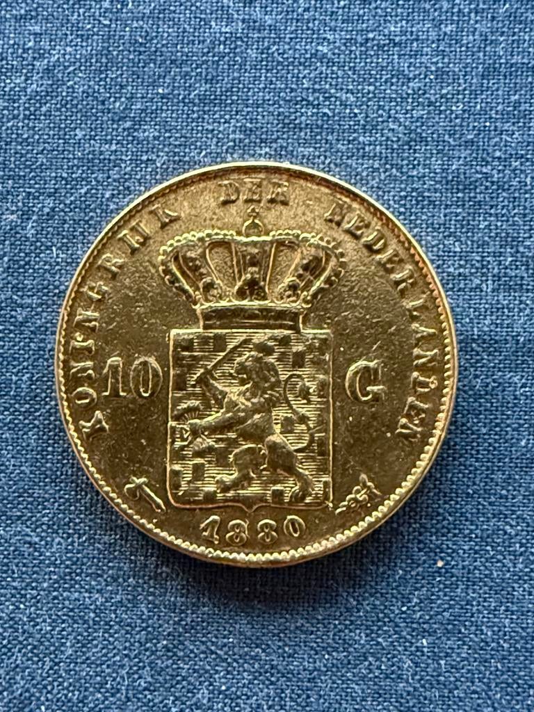Nederland gouden tien gulden 1880, Postzegels en Munten, Munten | Nederland, Ophalen of Verzenden, Koning Willem III, 10 gulden