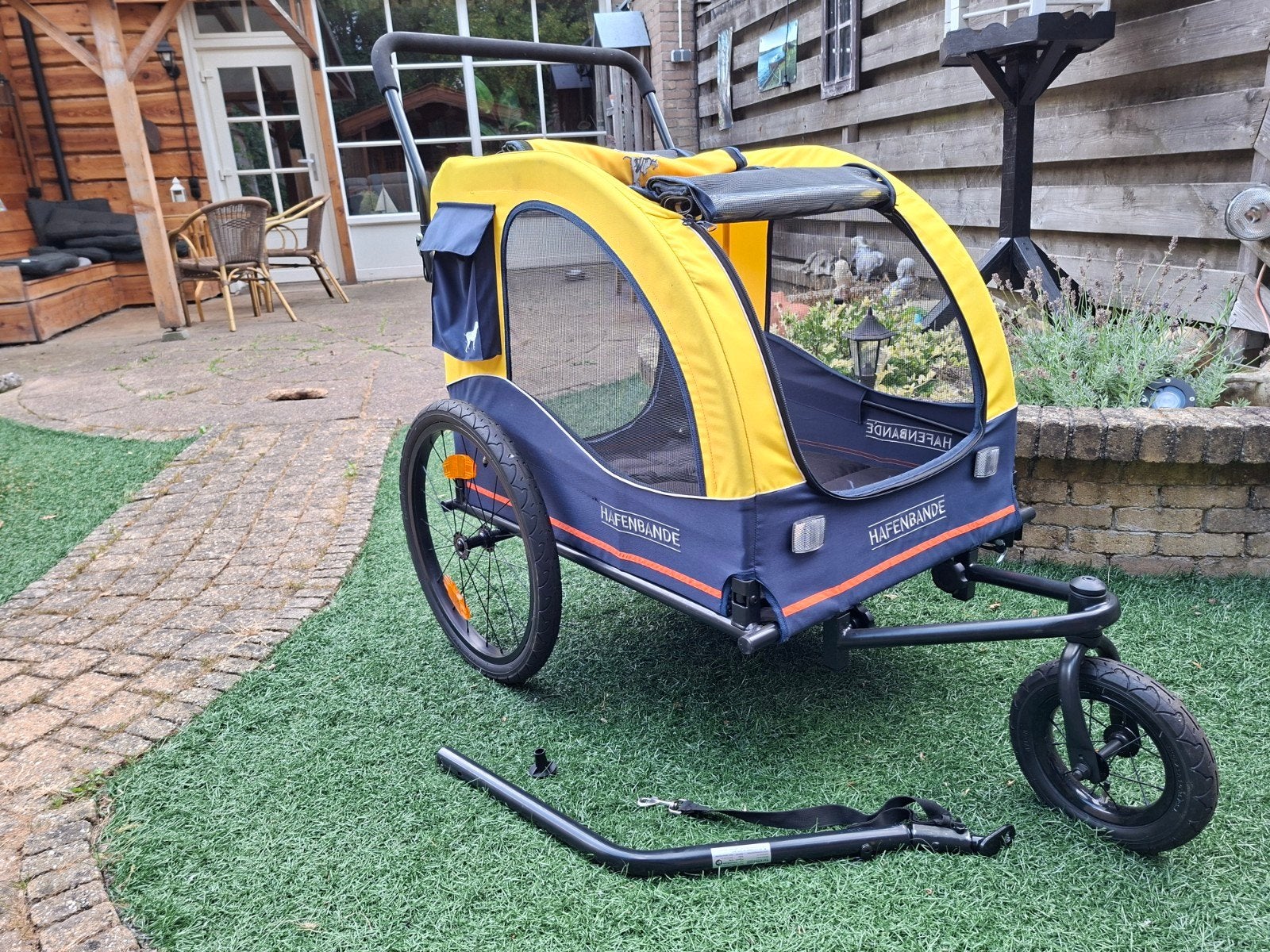 Fietskar/wandelwagen huisdieren tot 45kg ZGAN, Fietsen en Brommers, Ophalen, Opvouwbaar, Zo goed als nieuw, Hondenkar