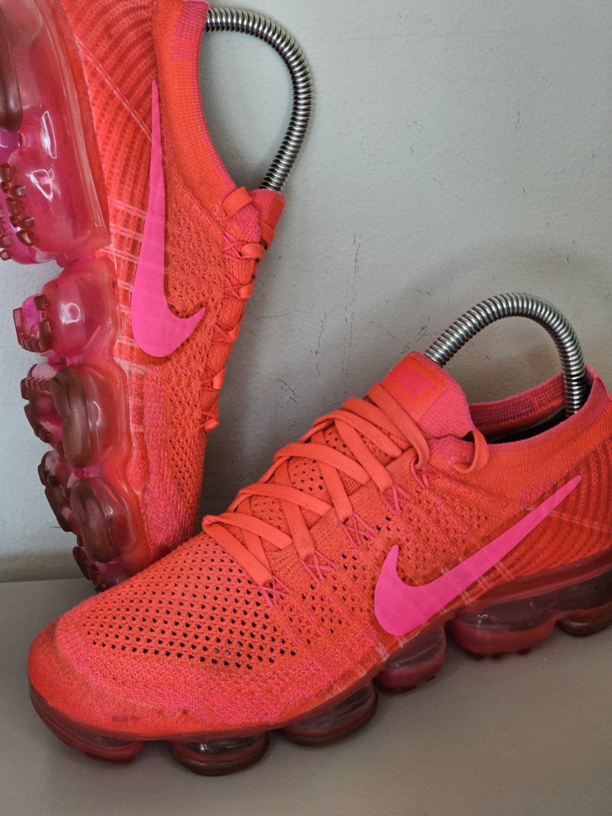 Nike Vapormax Flyknit Sneakers - EU 38 - Oranje/Roze, Nike, Oranje, Ophalen of Verzenden, Sneakers of Gympen