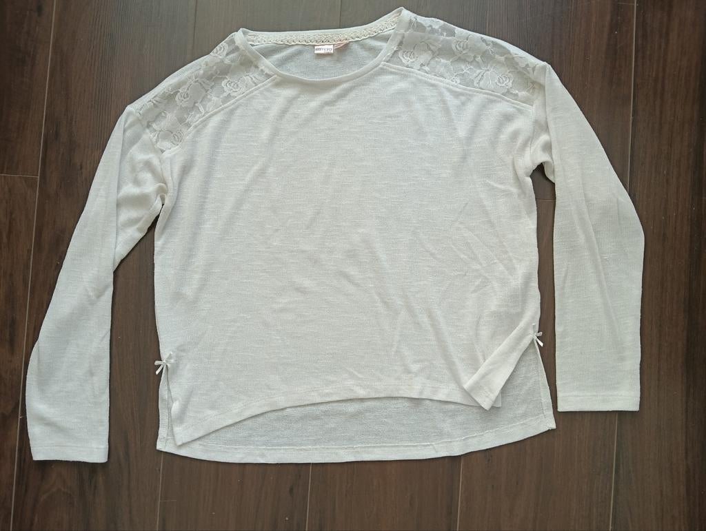 Esmara Lingerie Crèmekleurige Top met Kant Maat S, Beige, Ophalen of Verzenden, Zo goed als nieuw, Lange mouw