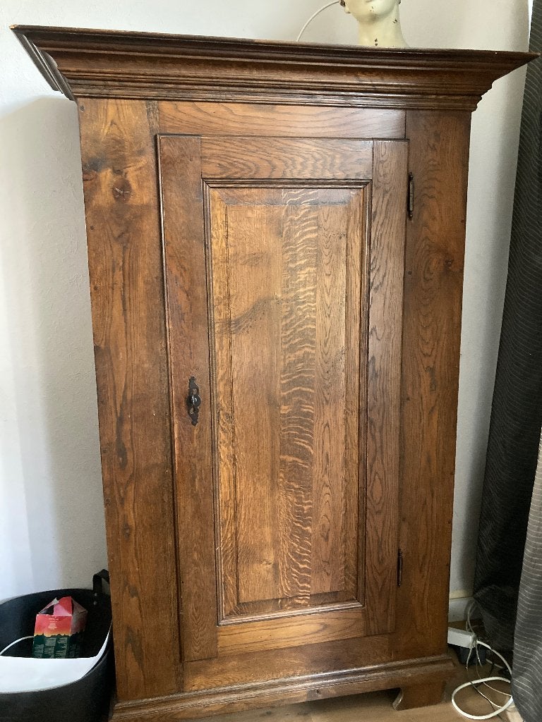Antieke Eikenhouten Kast met Enkele Deur, Antiek en Kunst, Antiek | Meubels | Kasten, Ophalen