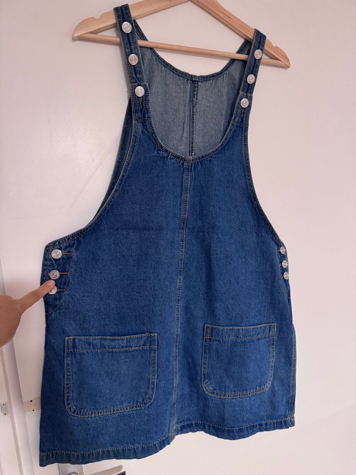 Denim tuinbroek jurk, Maat 38/40 (M), Blauw, Ophalen of Verzenden, Zo goed als nieuw
