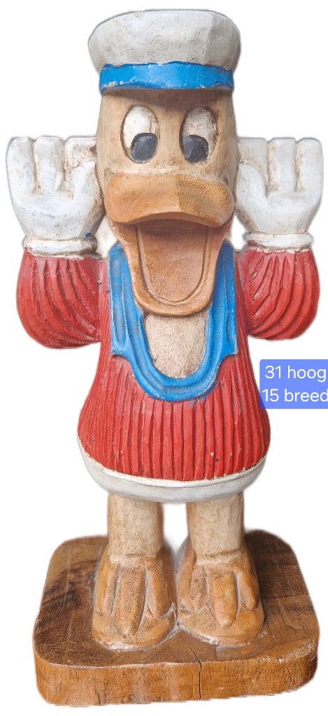 Houten Donald Duck beeld Vintage, Ophalen of Verzenden, Zo goed als nieuw, Dier