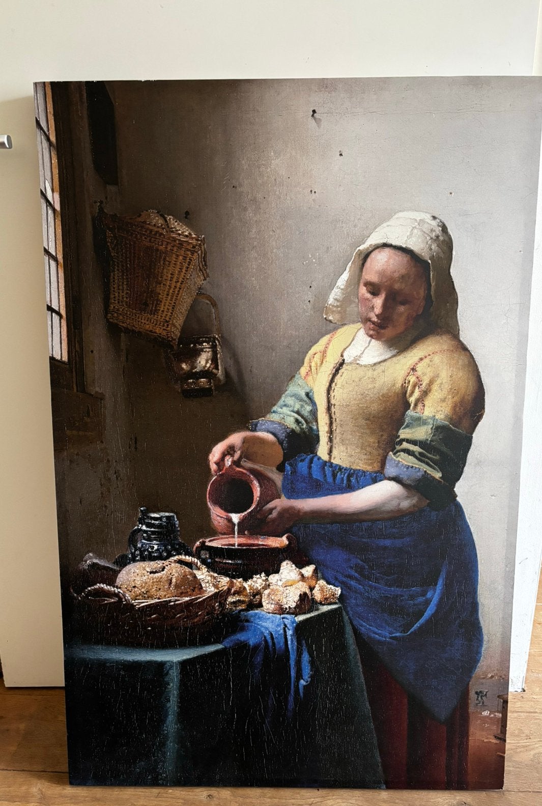 Canvas ‘Melkmeisje’ van Vermeer, Antiek en Kunst, Ophalen