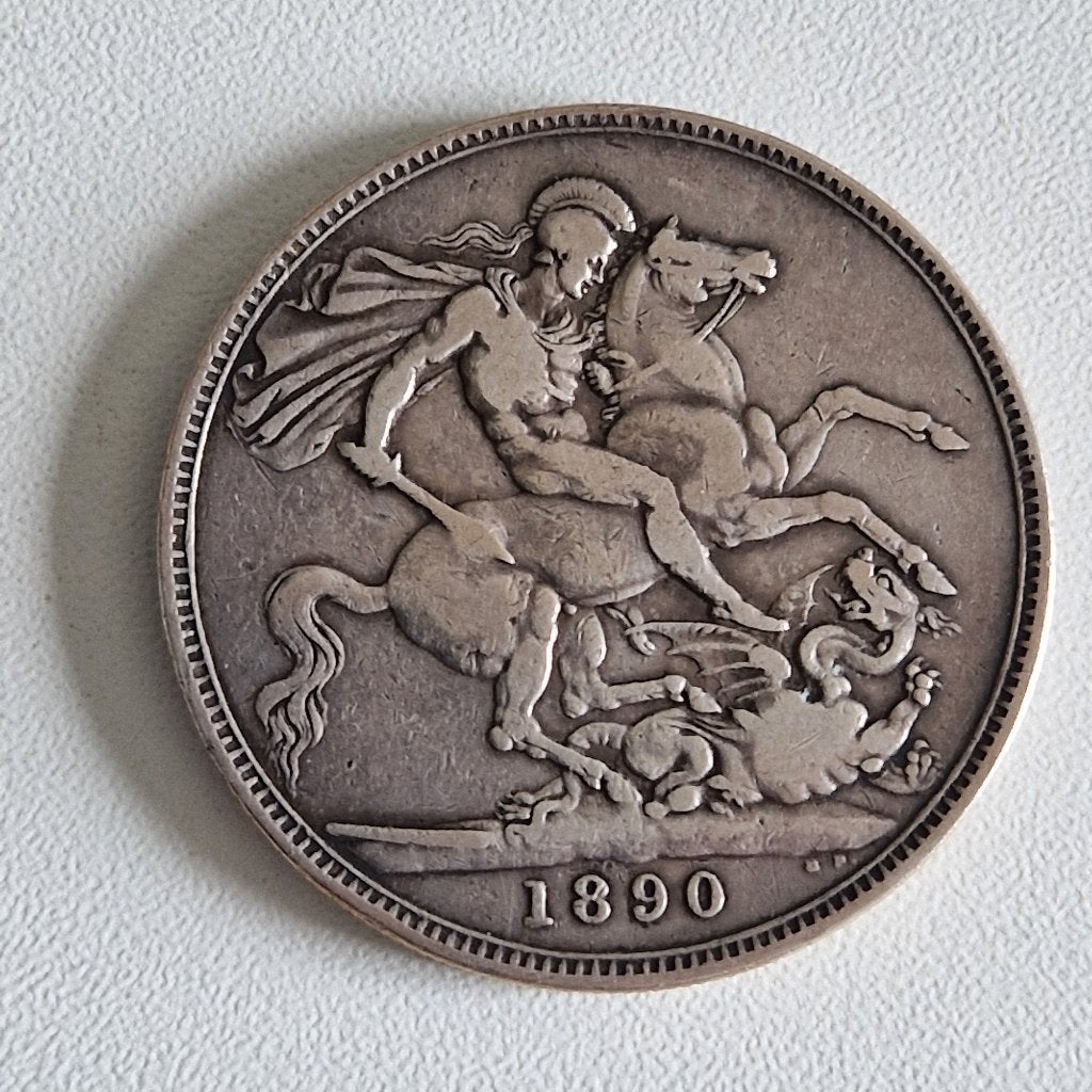 Zilveren Crown 1890 Verenigd Koninkrijk, Ophalen of Verzenden, Overige landen, Zilver