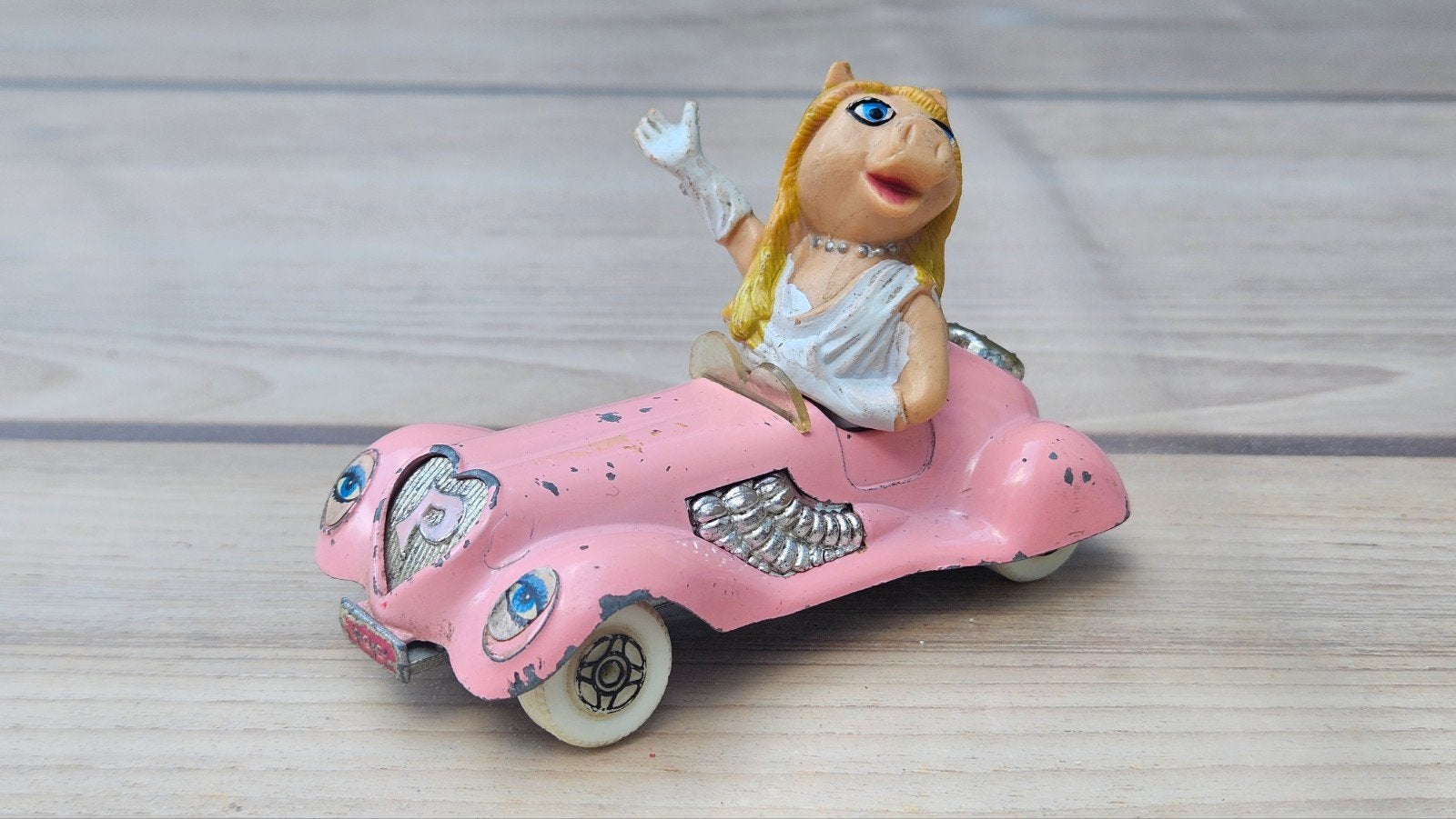 Vintage Corgi Miss Piggy Muppet Show auto roze 1979, Ophalen of Verzenden, Gebruikt