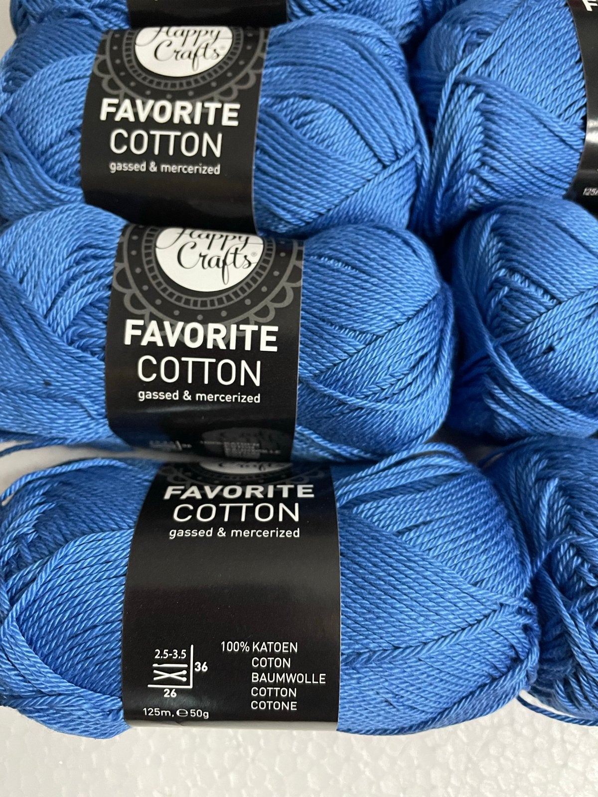 Happy Crafts Favorite Cotton Garen - Blauw (50g), -, Breien of Haken, -, Nieuw
