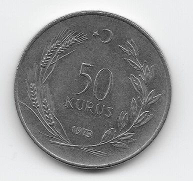 Turkije 50 kurus 1973 KM# 899, Ophalen of Verzenden, Midden-Oosten, Losse munt