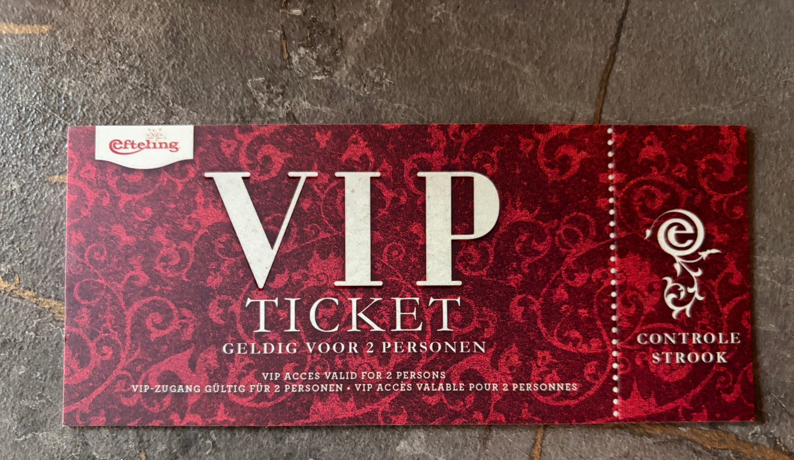 Efteling VIP ticket (geen entree) collectors item 2 personen, Verzenden, Nieuw, Overige typen