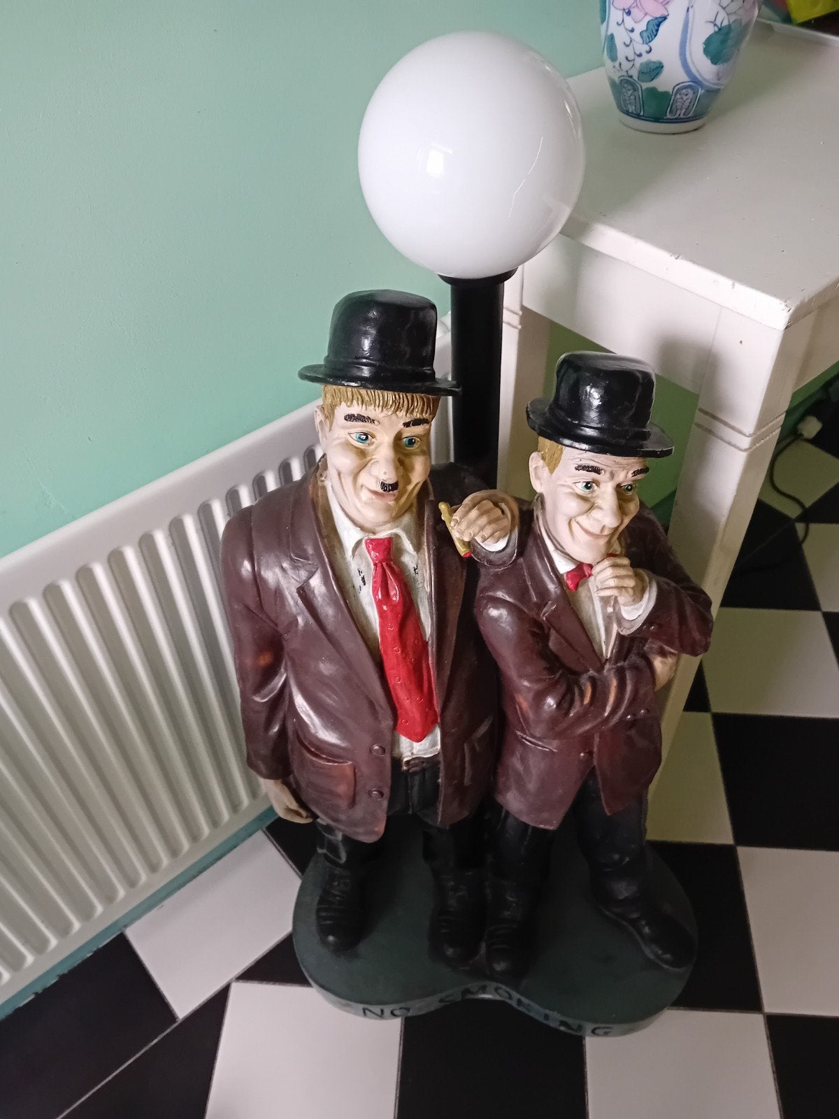 Laurel & Hardy staande lamp - Unieke vloerlamp, Ophalen, Kunststof, Gebruikt, 100 tot 150 cm