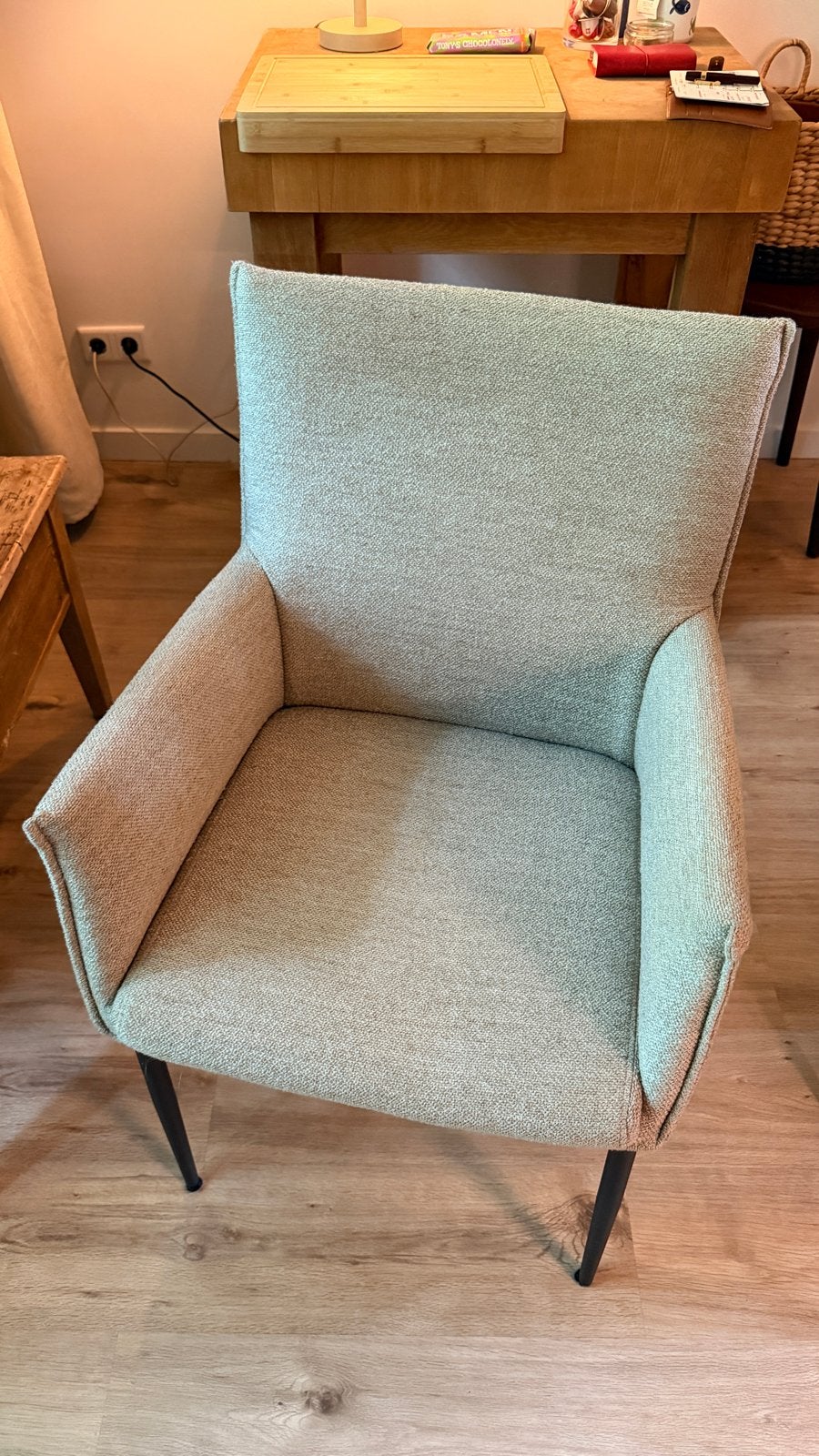 4 Leen Bakker eetkamerstoelen Teun (beige en grijs), Huis en Inrichting, Ophalen, Overige kleuren, Zo goed als nieuw, Vier