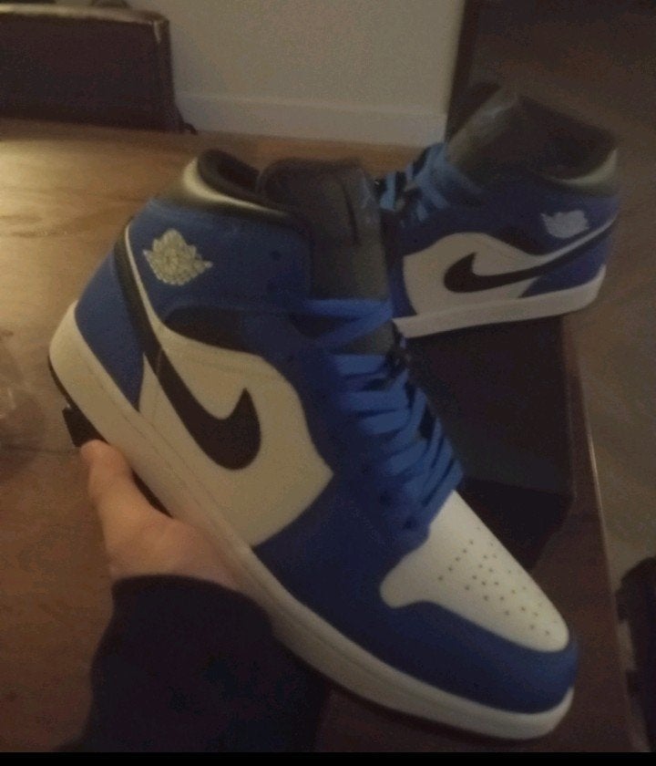 Jordan 1 Mid Blue White, Kleding | Heren, Schoenen, Ophalen of Verzenden