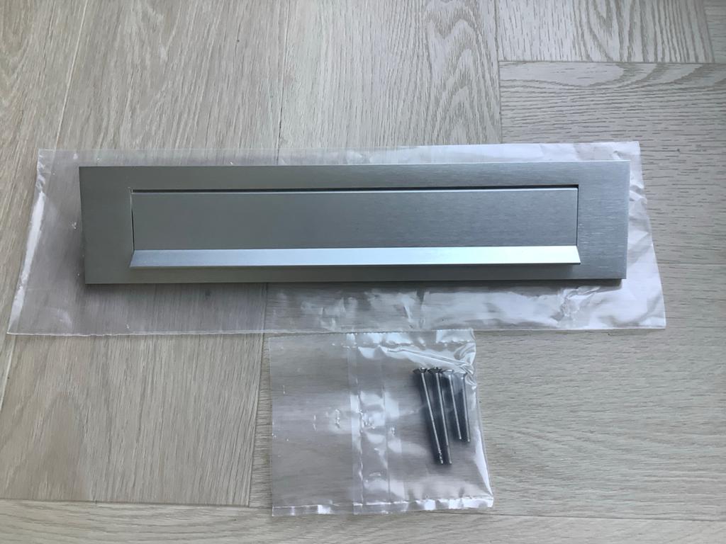 Hoppe Briefplaat Aluminium Zilverkleurig met Druiprand, Ophalen of Verzenden, Zo goed als nieuw, Overige materialen, Overige typen