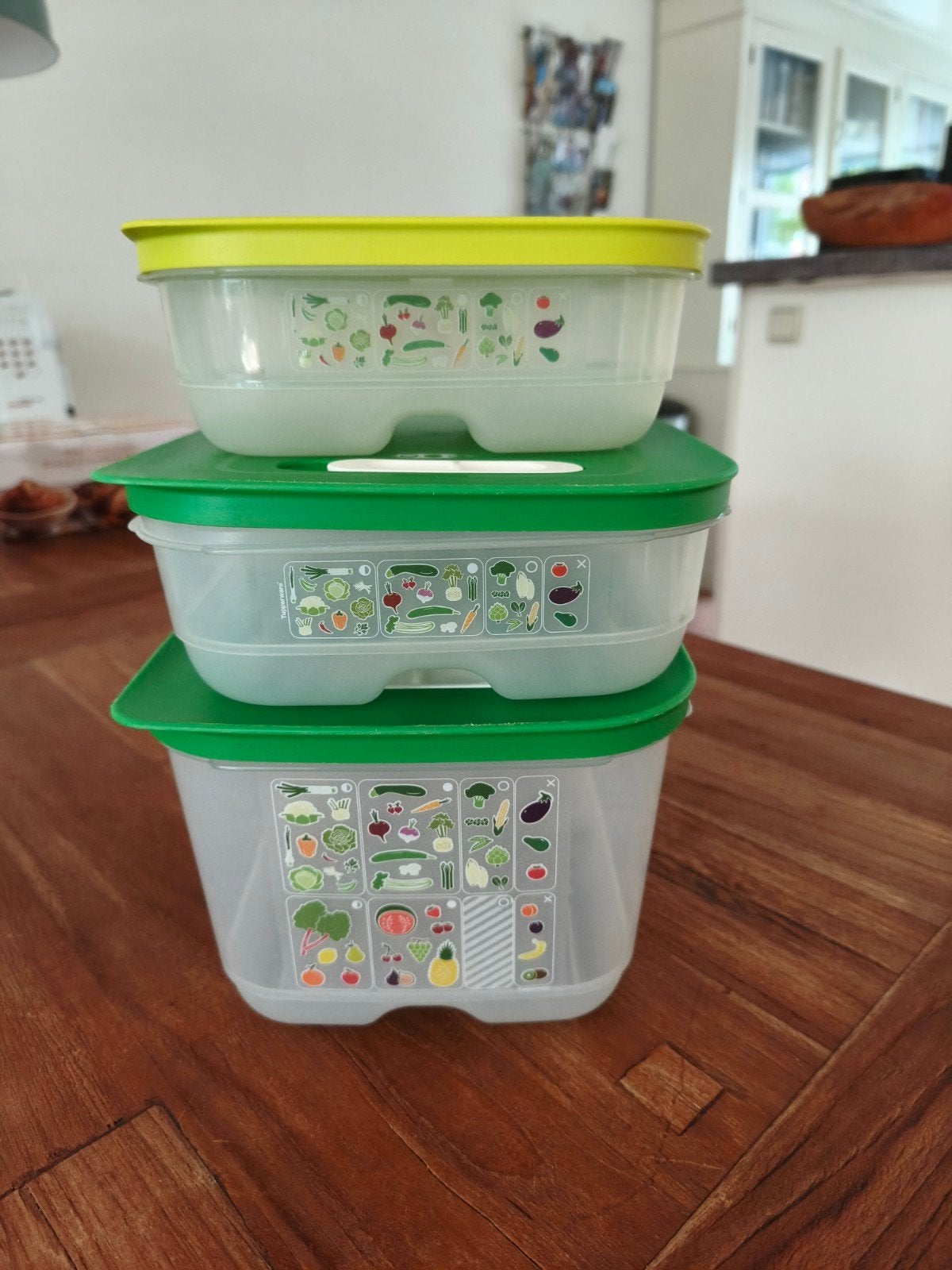 drie mooie fridgesmart/koelkast/bewaardozen  TUPPERWARE., Ophalen of Verzenden, Gebruikt, Groen, Overige typen