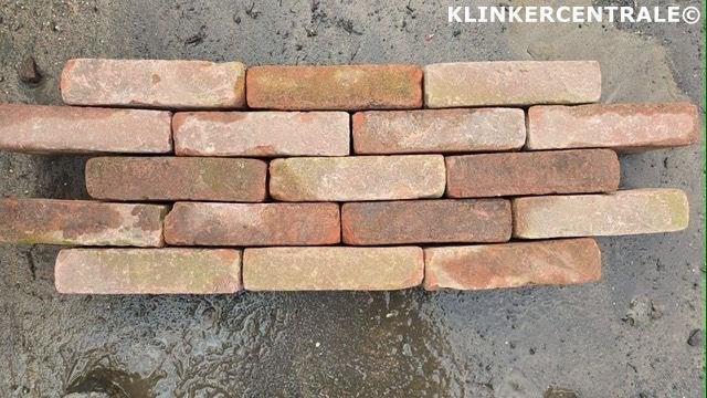 10m2 rood gemêleerd gebakken klinkers waaltjes 5-duimers, Tuin en Terras, Bij dit gebruikte product niet meer te achterhalen.