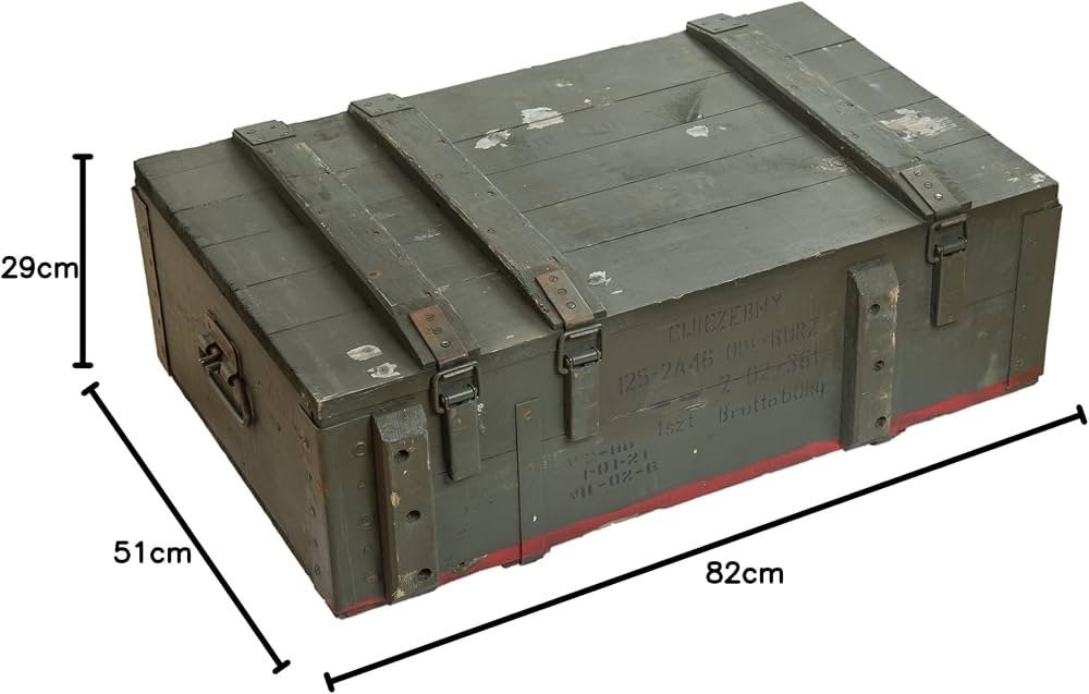 Vintage houten kist - Militair groen - 82x51x29cm, Ophalen, Gebruikt, 50 tot 100 cm, 5 – 50