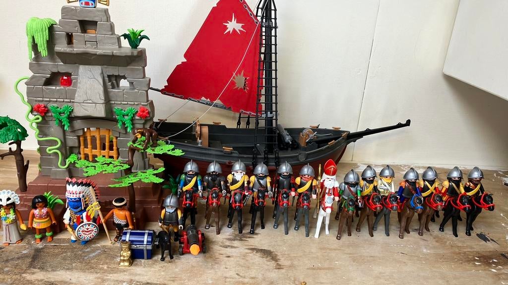 Spaans leger soldaten tempel schip poppetjes conquistador, Ophalen of Verzenden, Zo goed als nieuw