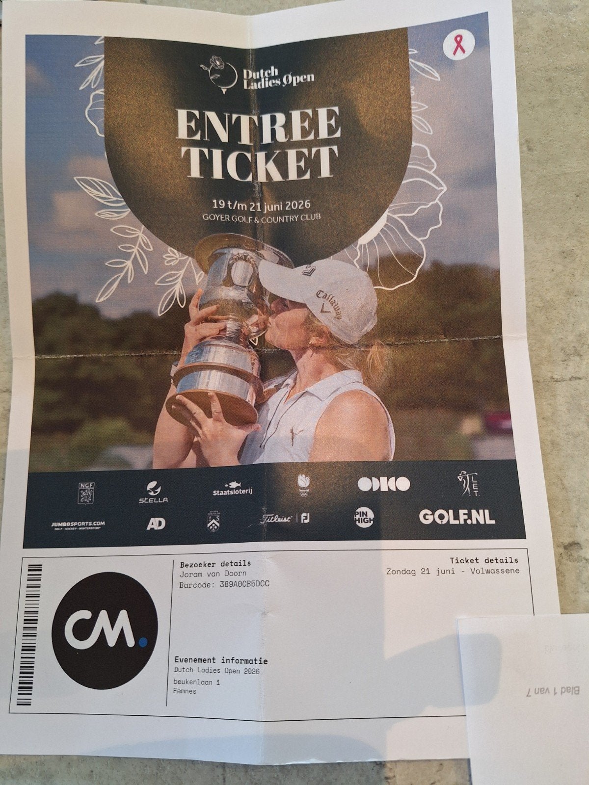 Dutch Ladies Open 2 tickets, Tickets en Kaartjes, Evenementen en Festivals, Twee personen