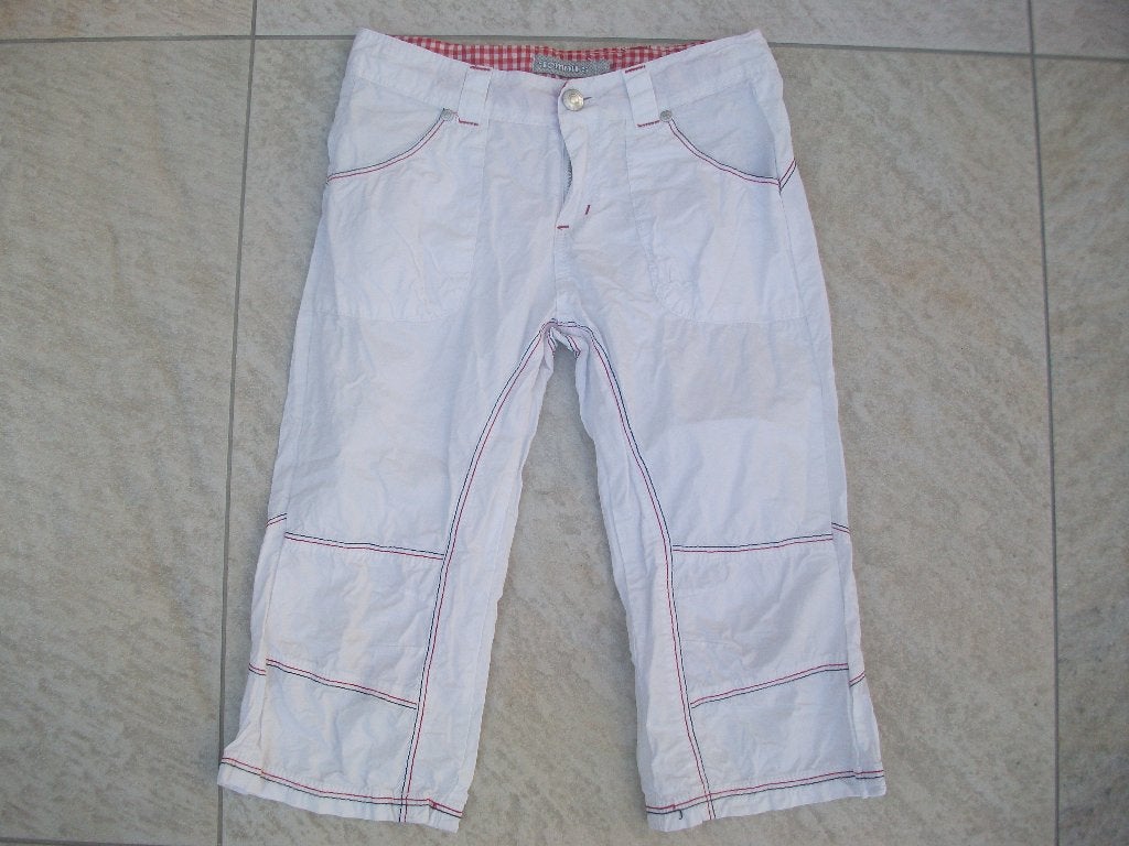 Tom Du capri broek wit Tom-Du maat 128 / 134 verstelbaar, Broek, Gebruikt, Meisje, Ophalen of Verzenden