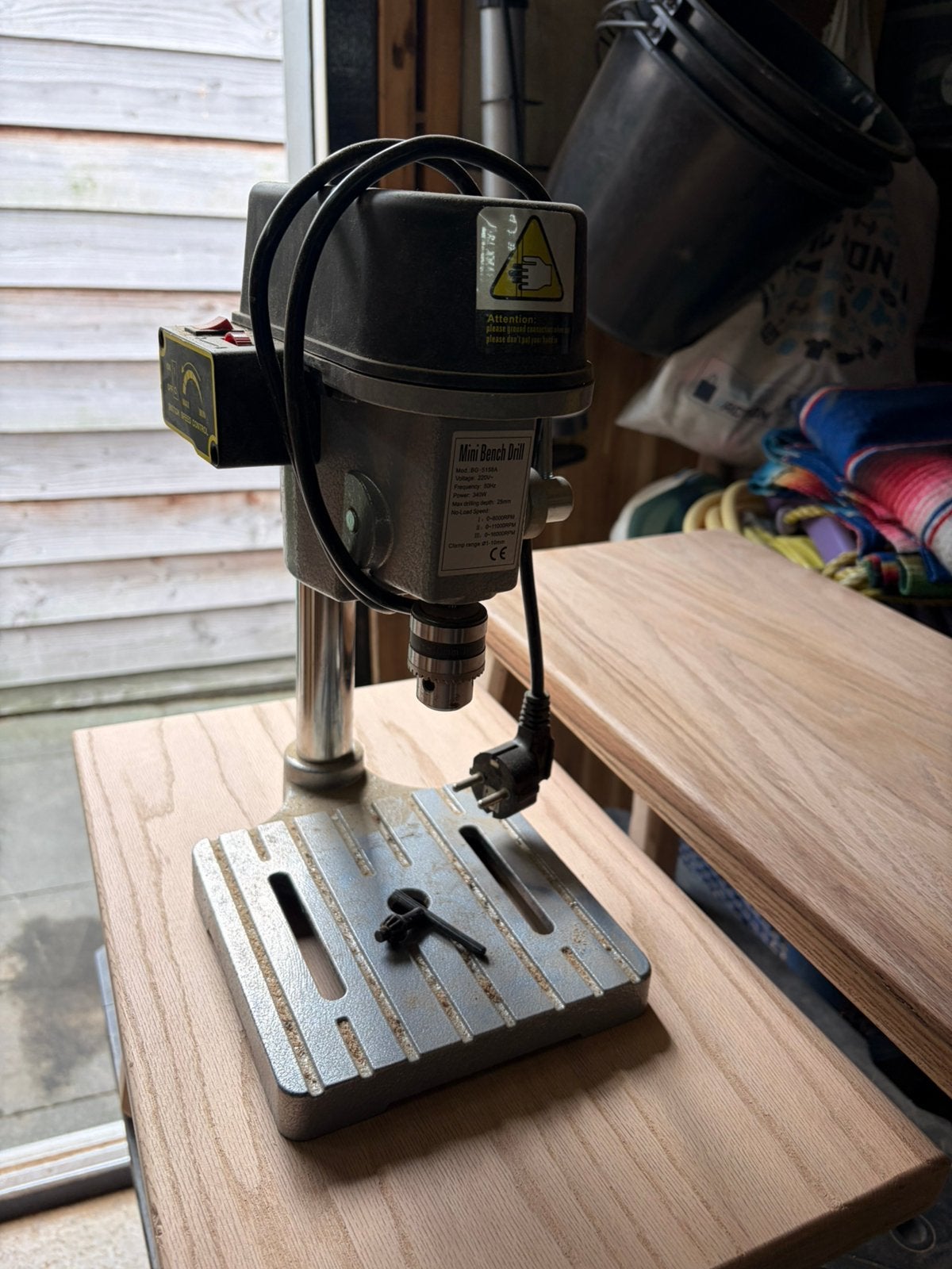 Mini kolomboormachine / tafelboormachine – 340W, Variabele snelheid, Ophalen of Verzenden, Zo goed als nieuw, Minder dan 400 watt