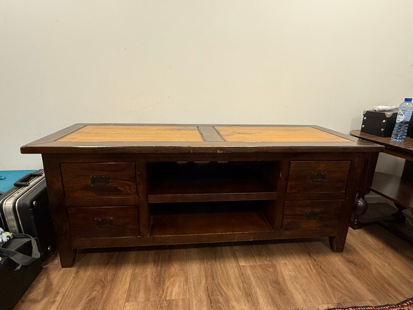Zwaar teak televisiemeubel, Ophalen, Gebruikt, 50 tot 75 cm, Minder dan 100 cm