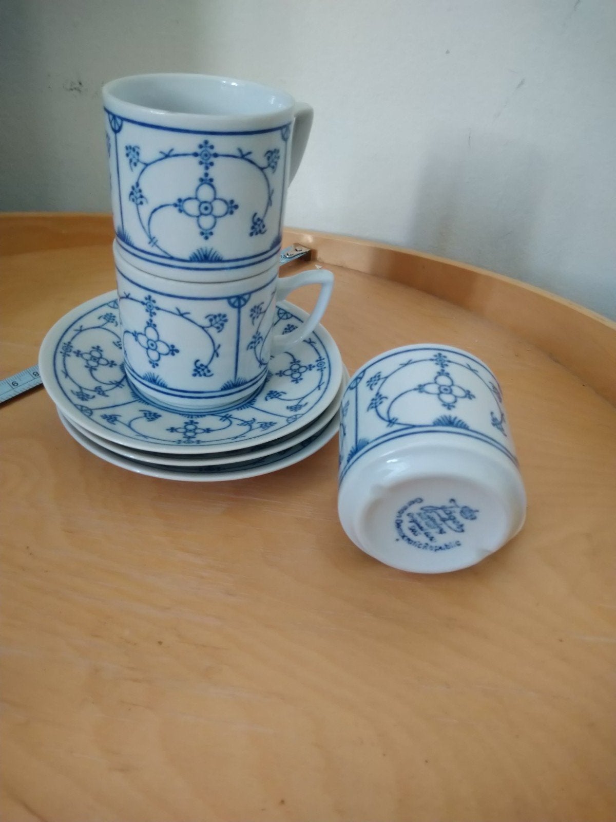 3 kop en schotels Jäger setprijs, Antiek en Kunst, Antiek | Servies los, Ophalen of Verzenden