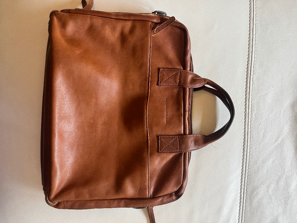 Chesterfield Laptoptas - Bruin Leer, Gebruikt, Bruin, 15 inch, Aktetas