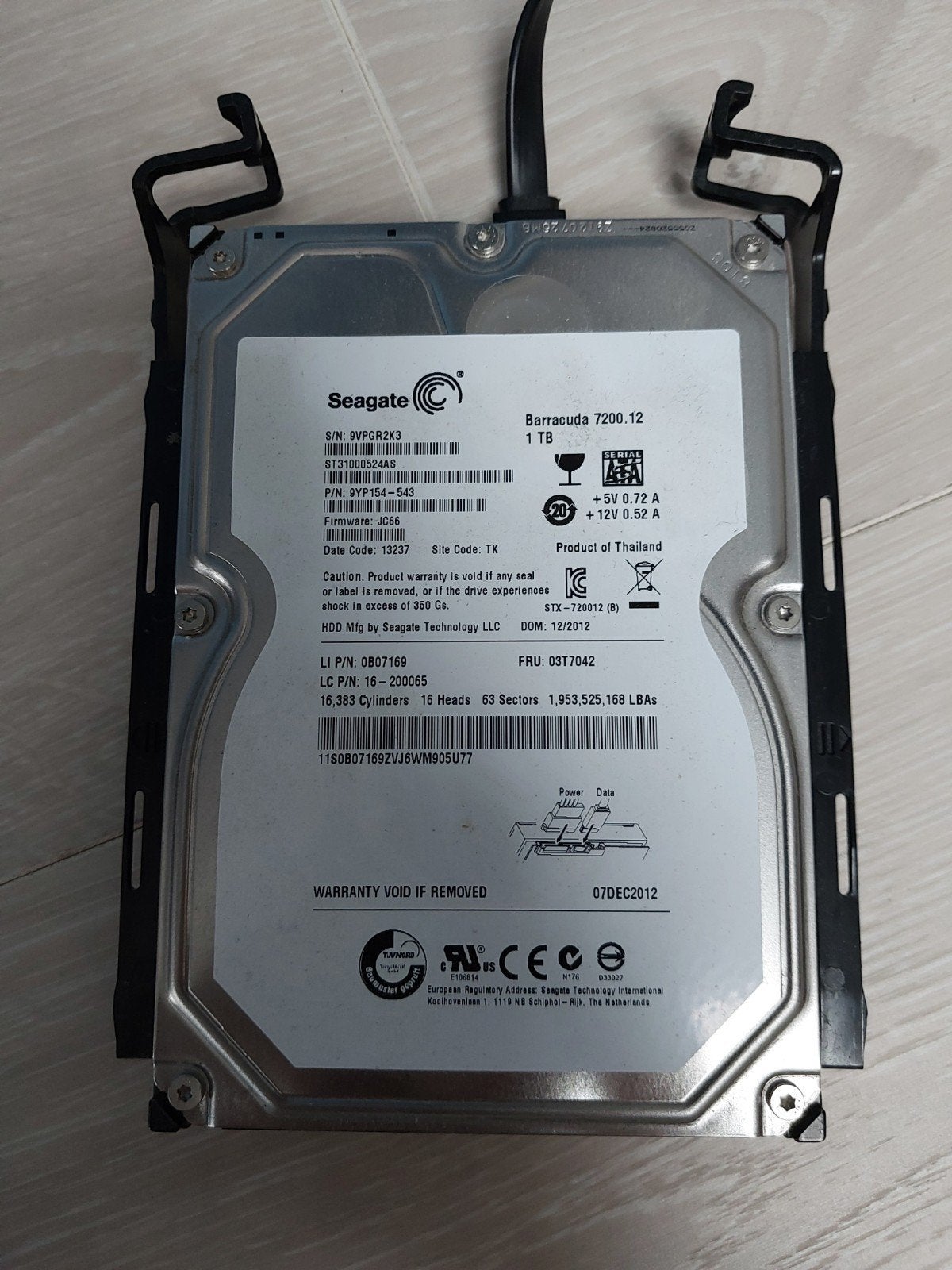 Seagate Barracuda 1TB HDD - Intern voor Desktop, Computers en Software, Harde schijven, Intern, Gebruikt, Ophalen of Verzenden