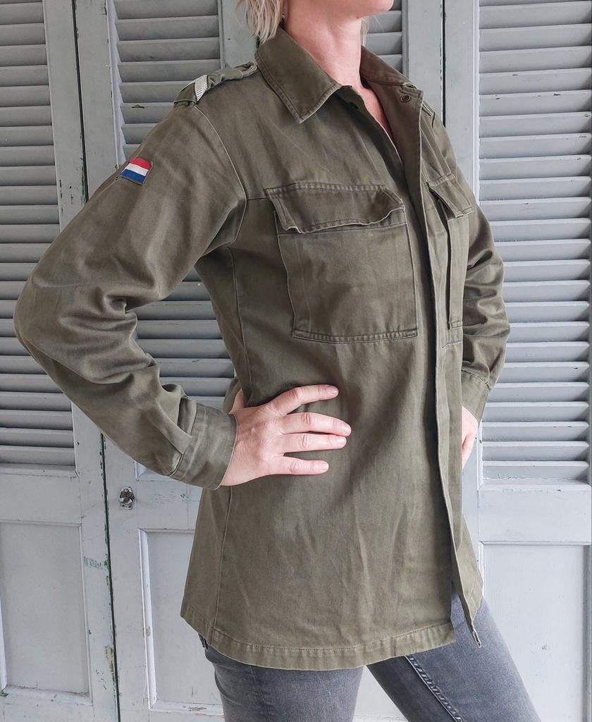 Getailleerd leger blouse/jasje - Maat M, Onbekend, Gedragen, Groen, Ophalen