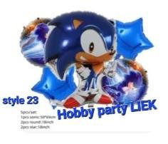 Sonic 9 delige set ballonnen (5+4) nr S106, Hobby en Vrije tijd, Feestartikelen, Ophalen of Verzenden, Nieuw, Versiering, Verjaardag