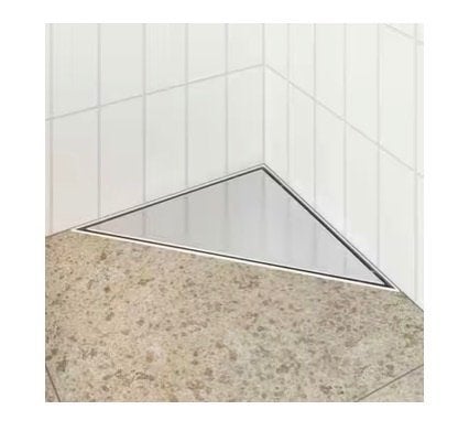 Nieuwe 2-in-1 driehoek doucheafvoer 25 x 25 cm – RVS zilver, Ophalen of Verzenden, Nieuw, Rvs, Douche