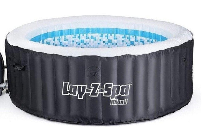 LAY Z SPA Miami 4 pers.(incl 2 pomp&veel extra's>voor leonie, Ophalen, Zo goed als nieuw, Filter, Opblaasbaar