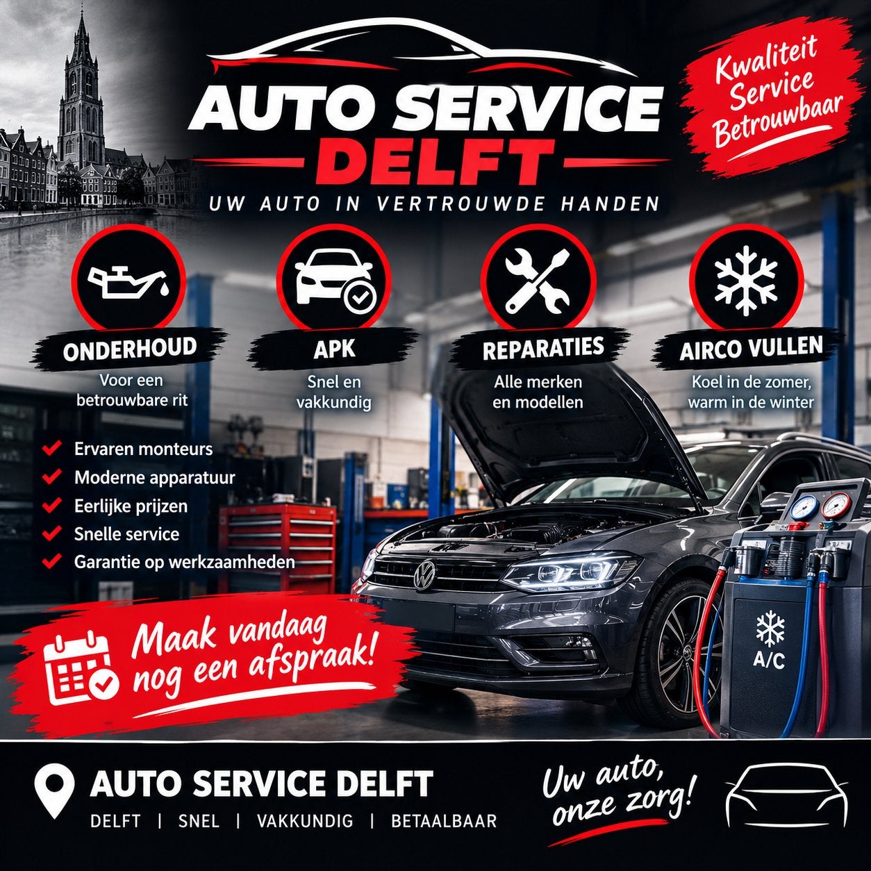 Auto service in Delft, 24-uursservice, Apk-keuring