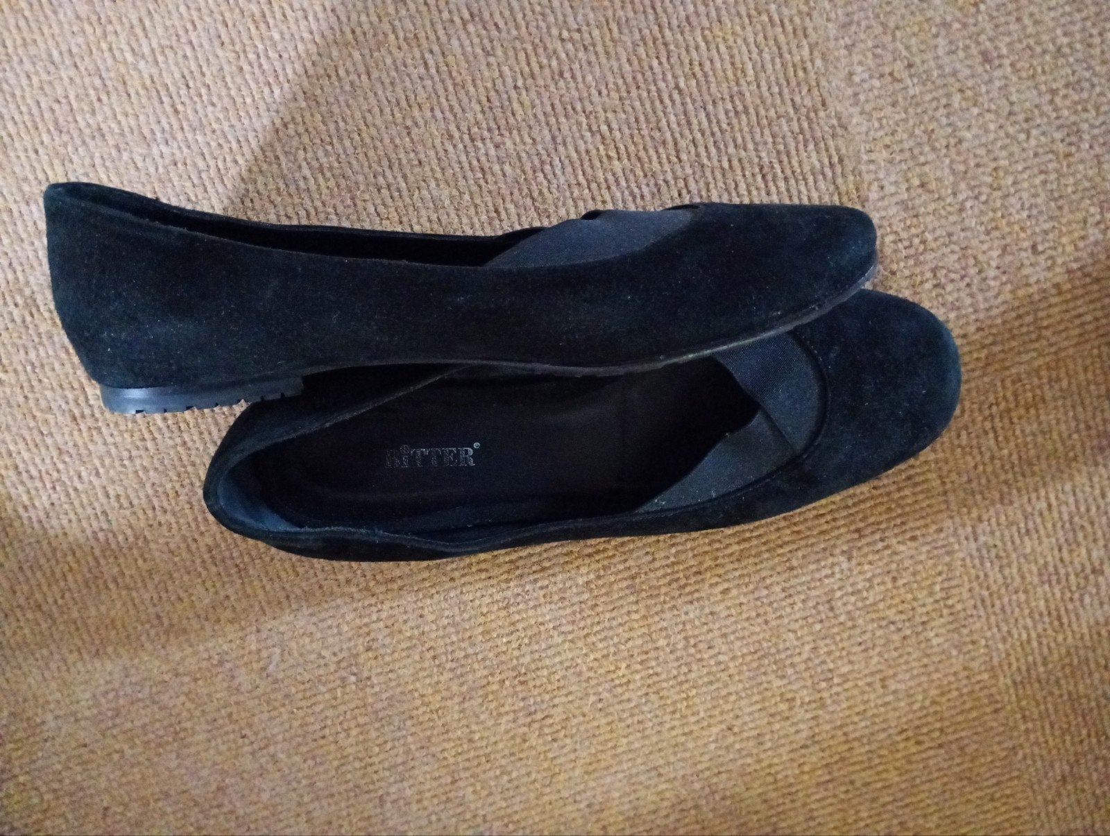 Bitter zwarte damesschoenen , suède leer, maat 39, Kleding | Dames, Ophalen, Zo goed als nieuw, Bitter, Instappers