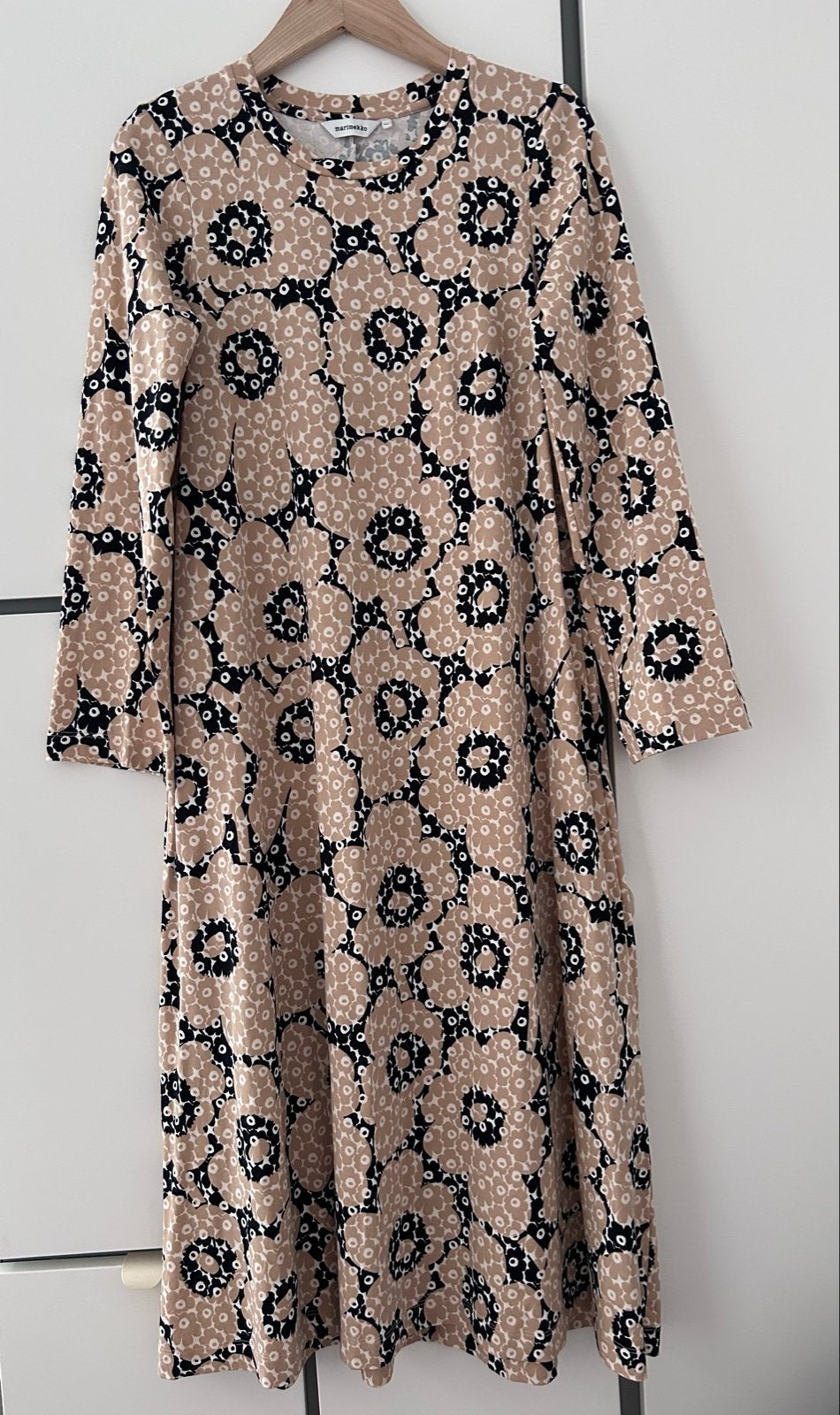 Marimekko Lange Jurk Maat XXS Beige Zwart Wit Als nieuw, Beige, Ophalen of Verzenden, Zo goed als nieuw, Maat 34 (XS) of kleiner