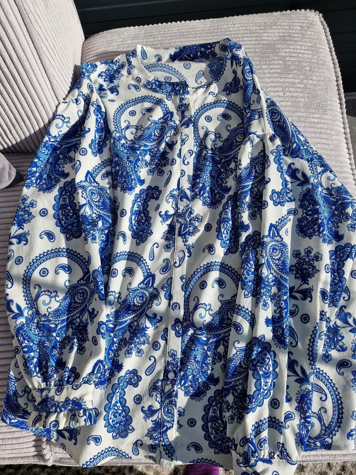 Norah Blouse met Blauw Paisley Patroon - Maat M, Blauw, Zo goed als nieuw, Norah, Ophalen
