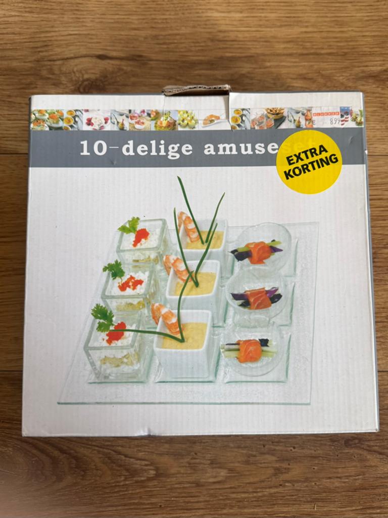 Amuseset, 10 delig.. in doos, Ophalen of Verzenden, Zo goed als nieuw
