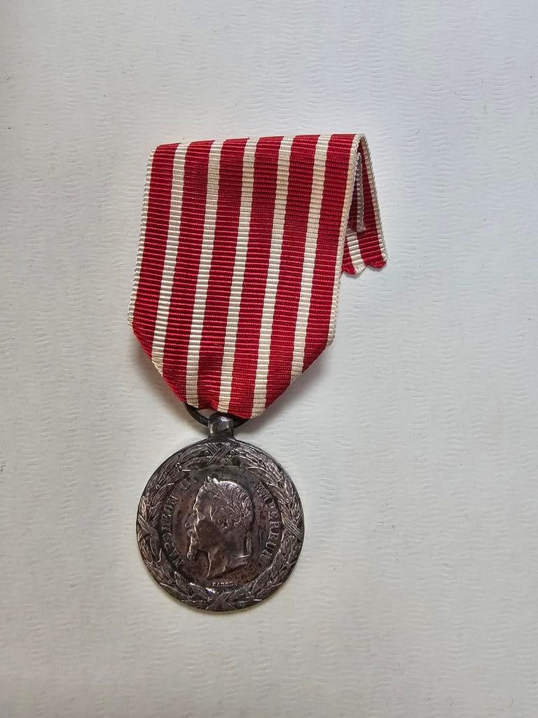 Franse Italiaanse campagne medaille 1859. Zilver, Verzamelen, Militaria | Algemeen, Ophalen of Verzenden, Landmacht, Overige gebieden
