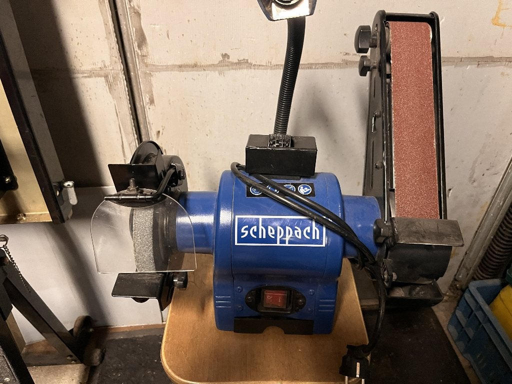 Scheppach slijp / bandschuumachine, Ophalen of Verzenden, Zo goed als nieuw, Minder dan 600 watt, Bandschuurmachine