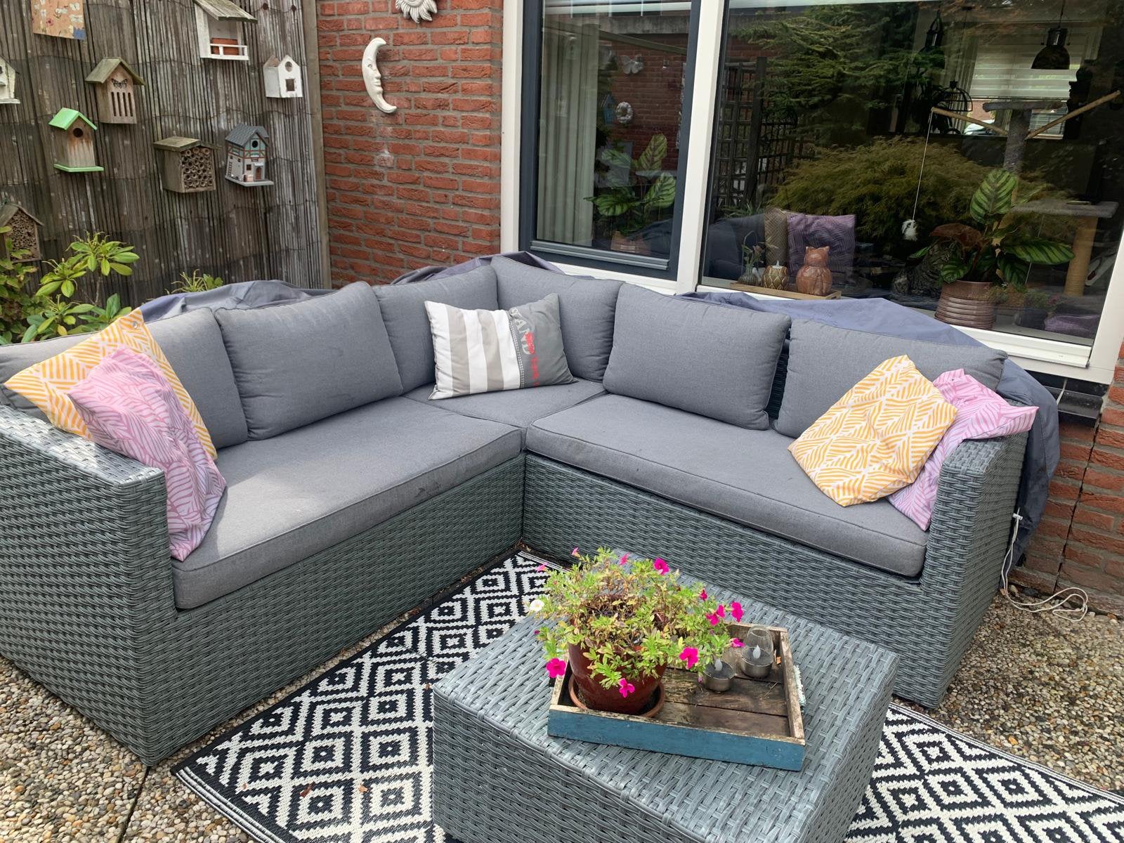 Wicker loungeset, Ophalen, 5 zitplaatsen, Zo goed als nieuw, Loungeset