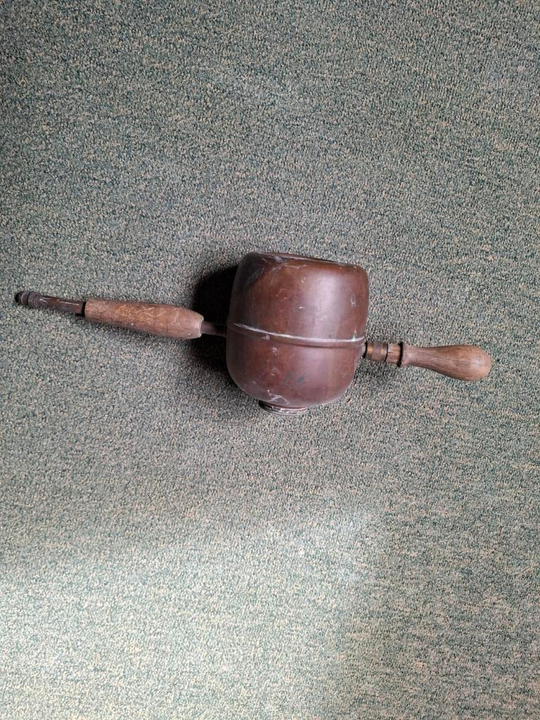 Antieke koperen gifspuit met houten handvatten, Antiek en Kunst, Ophalen of Verzenden