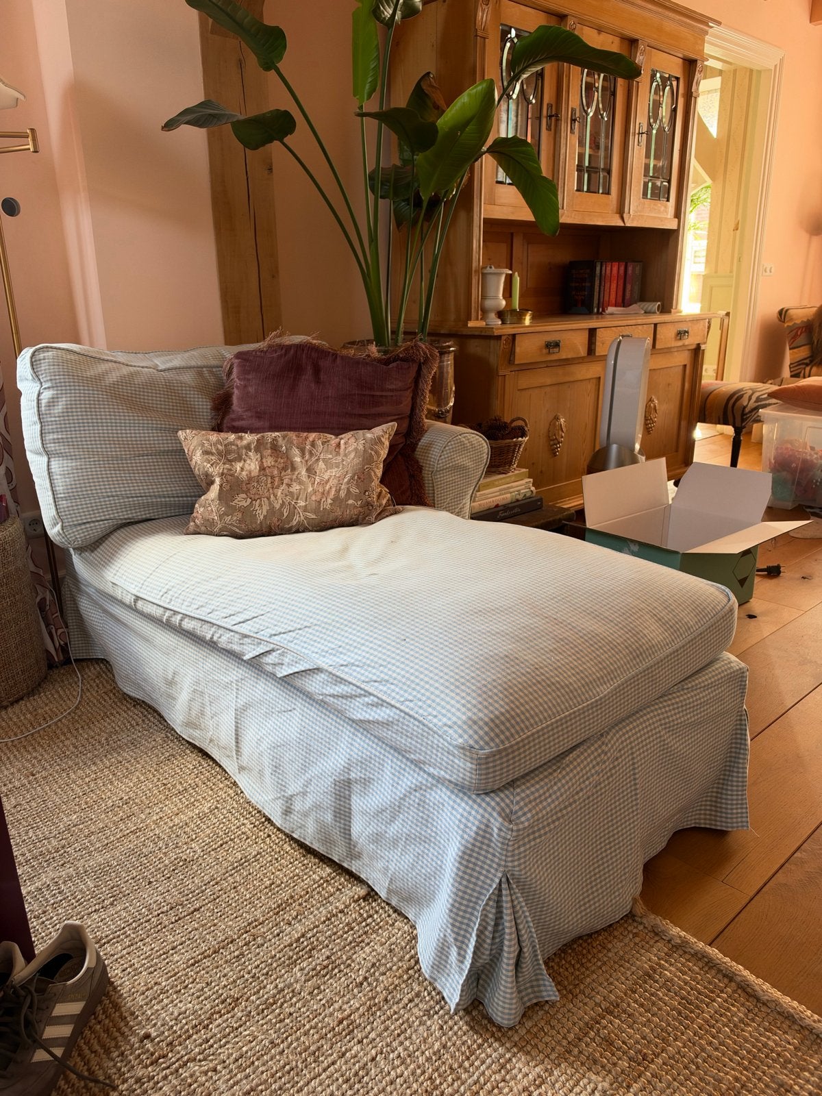 Comfortabele chaise longue ikea met bemz hoes, Ophalen, Gebruikt, Eenpersoons, Minder dan 150 cm