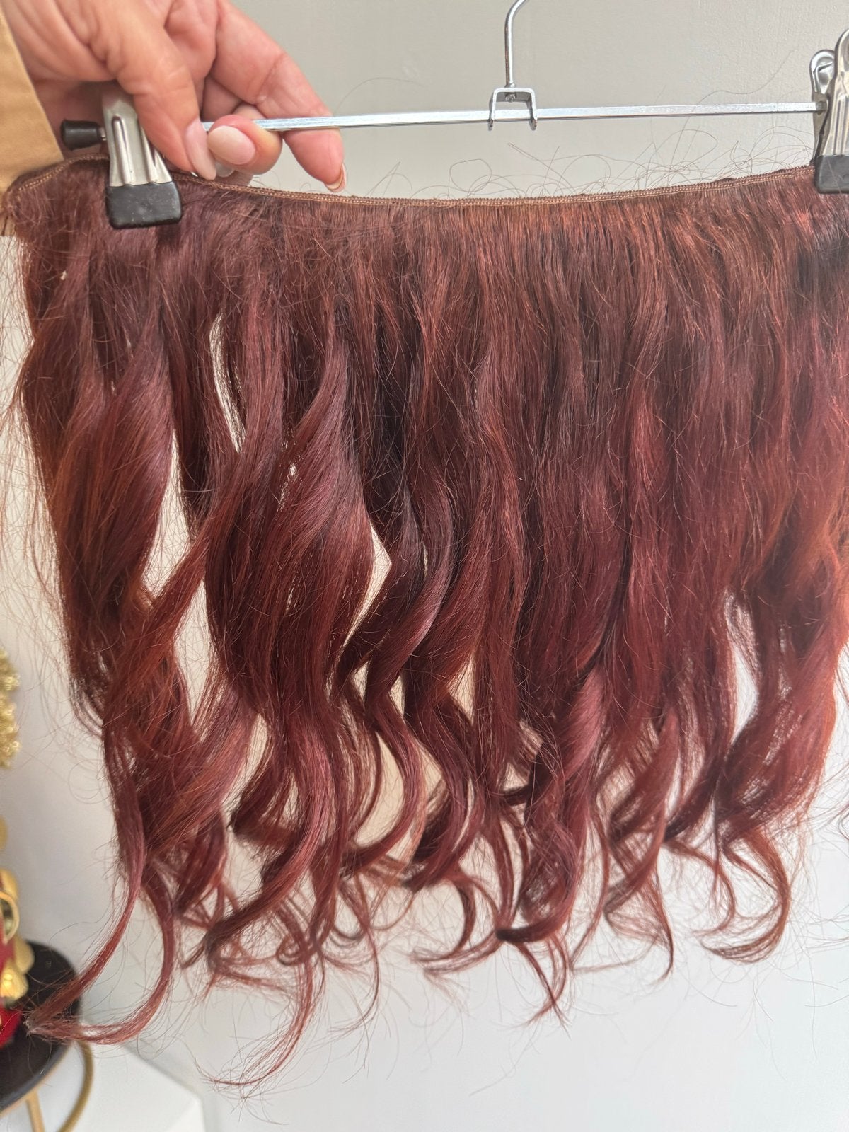Echt Haar Haarstuk - Mahonie Rood - 60 cm, Extended Haarwerken Exclusief, Nieuw, Ophalen of Verzenden, Pruik of Haarverlenging