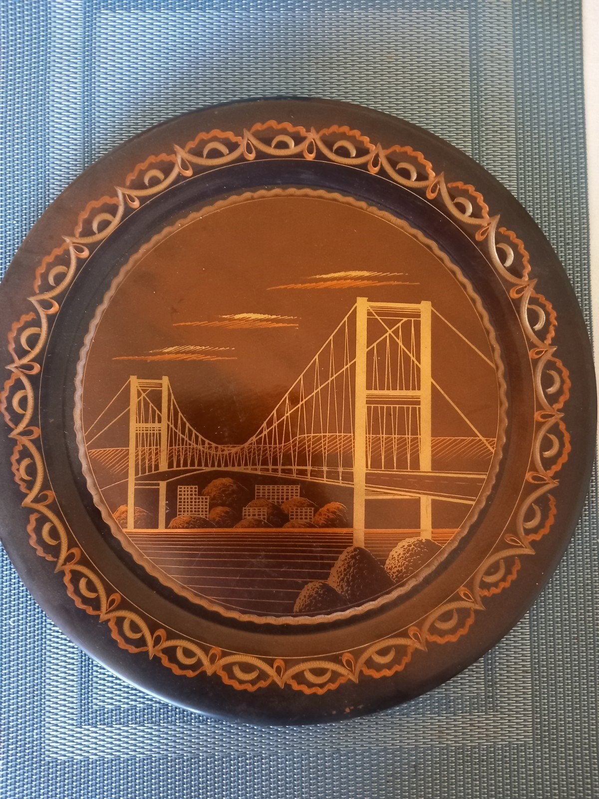 Turks koperen wandbord, Ophalen of Verzenden