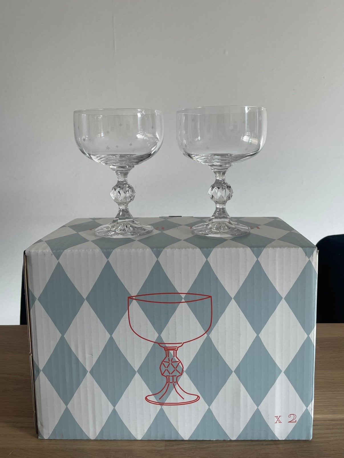 Starry Eve Cocktail Glass set/2 Anna + Nina, Ophalen, Glas of Glazen, Nieuw, Glas