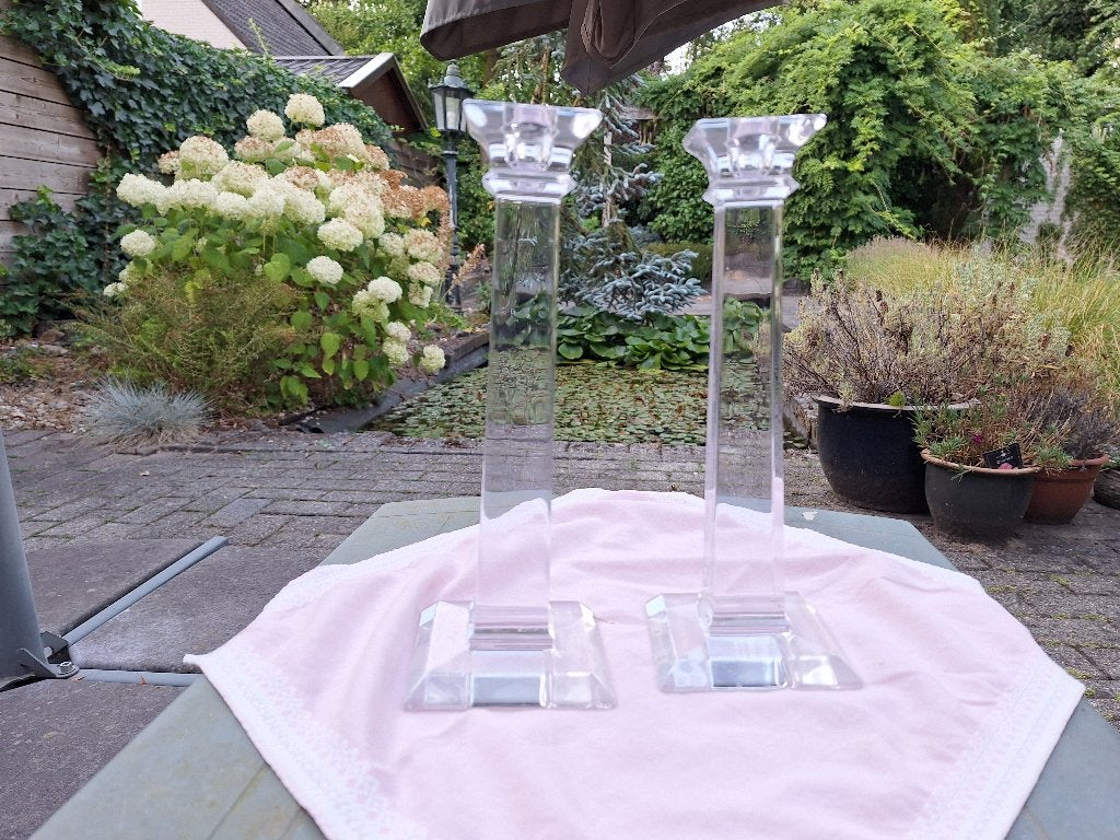 Kristallen kandelaars 2 stuks, Huis en Inrichting, Ophalen, Zo goed als nieuw, Kandelaar