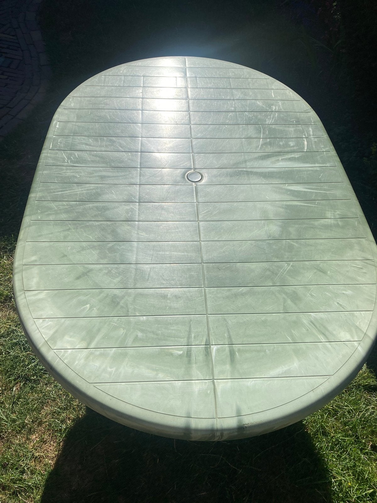 Hartman tafel, Tuin en Terras, Tuintafels, Ophalen, Gebruikt, Ovaal, Kunststof