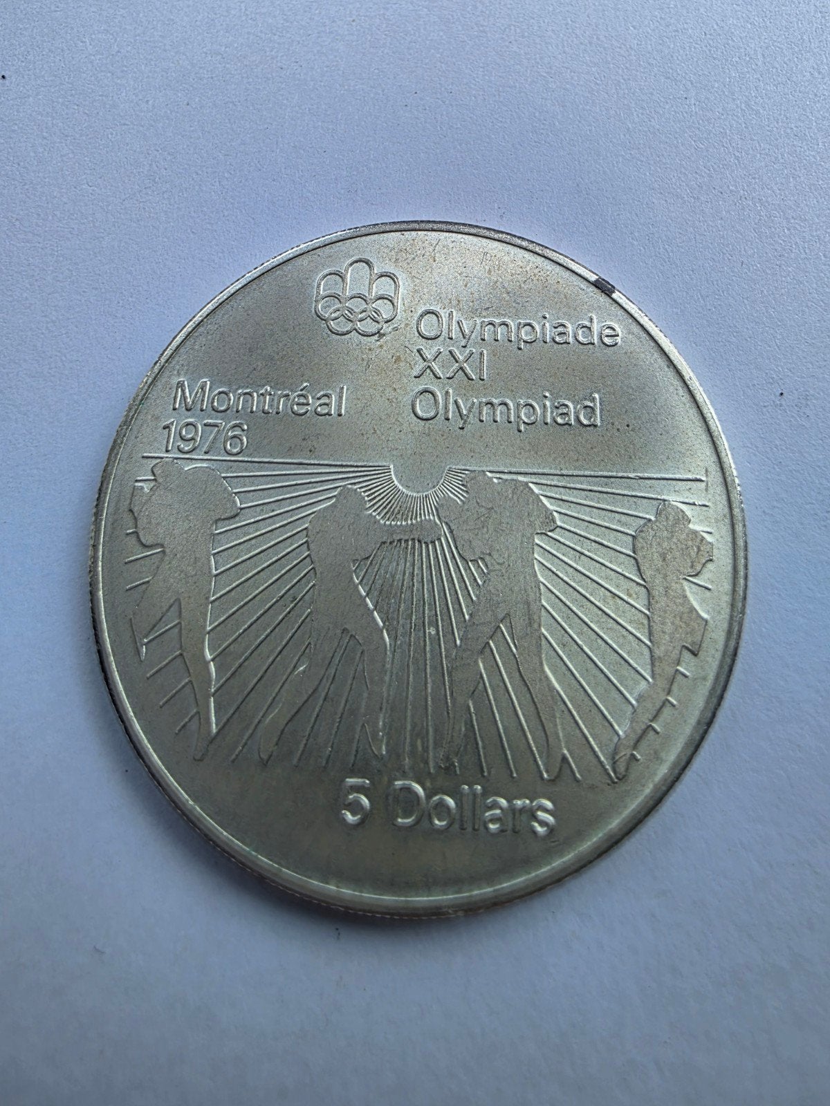 Canada 5 Dollar Olympische Spelen 1976 Zilveren Munt, Ophalen of Verzenden, Midden-Oosten, Losse munt, Zilver