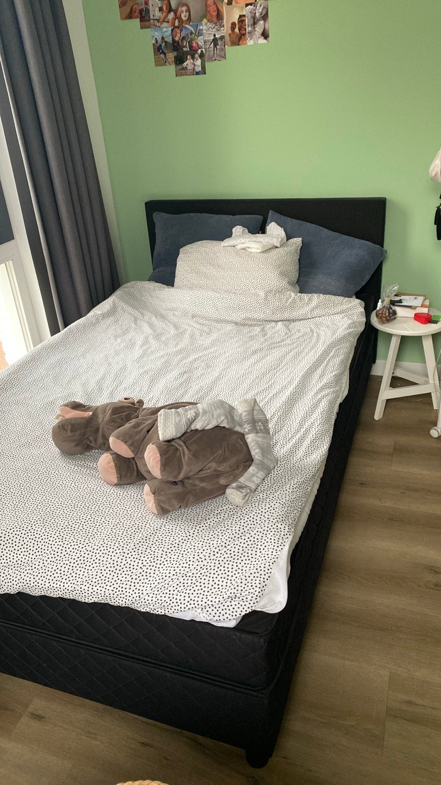 1x Boxspring 120x200 met topper, Ophalen, Gebruikt, Zwart, Twijfelaar