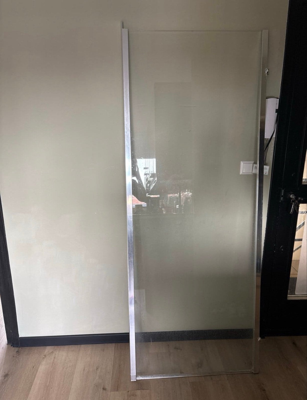 Glazen douchewand 80x200 met aluminium profiel en dwarssteun, Ophalen, Gebruikt, 80 tot 120 cm, 160 cm of meer